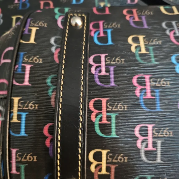 Dooney & Bourke Black Multicolor Logo Tote - Picture 4 of 9